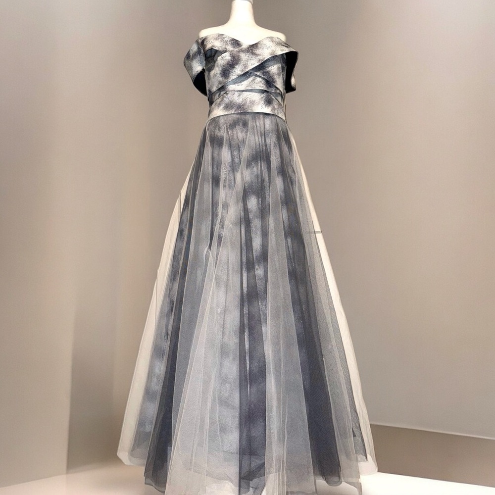 RENE RUIZ COLLECTION Tulle Off-The-Shoulder Gown